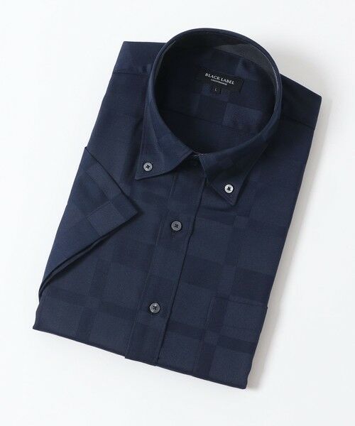 BLUE LABEL / BLACK LABEL CRESTBRIDGE / ブルーレーベル / ブラックレーベル・クレストブリッジ  シャツ・ブラウス | シャドークレストブリッジチェックハーフスリーブボタンダウンシャツ（ネイビー1）