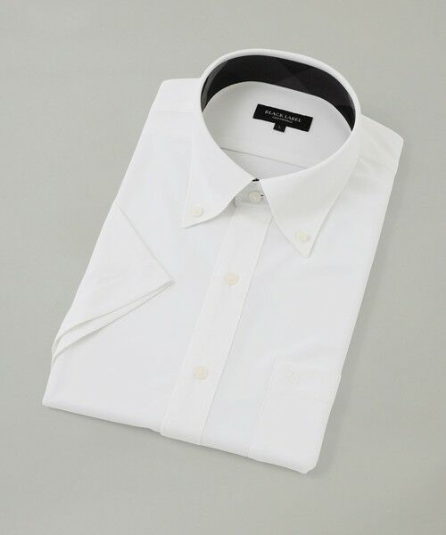 BLUE LABEL / BLACK LABEL CRESTBRIDGE / ブルーレーベル / ブラックレーベル・クレストブリッジ  シャツ・ブラウス | トリコットソリッドハーフスリーブボタンダウンシャツ（ホワイト）
