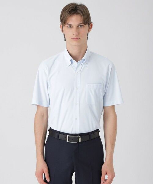 BLUE LABEL / BLACK LABEL CRESTBRIDGE / ブルーレーベル / ブラックレーベル・クレストブリッジ  シャツ・ブラウス | トリコットソリッドハーフスリーブボタンダウンシャツ | 詳細6