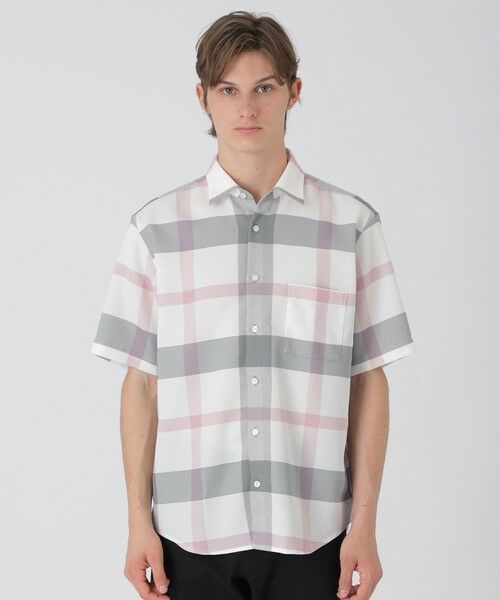 BLUE LABEL / BLACK LABEL CRESTBRIDGE / ブルーレーベル / ブラックレーベル・クレストブリッジ  シャツ・ブラウス | カラミクレストブリッジチェックハーフスリーブシャツ（オフホワイト1）