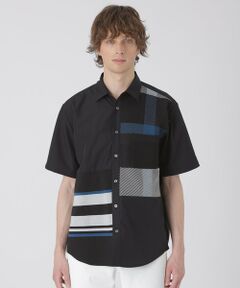 BLUE LABEL / BLACK LABEL CRESTBRIDGE / ブルーレーベル / ブラックレーベル・クレストブリッジ  シャツ・ブラウス | パネルチェックハイブリッドハーフスリーブシャツ