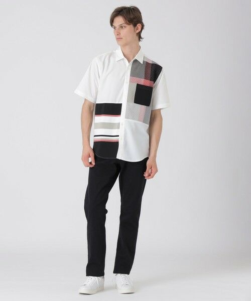 BLUE LABEL / BLACK LABEL CRESTBRIDGE / ブルーレーベル / ブラックレーベル・クレストブリッジ  シャツ・ブラウス | パネルチェックハイブリッドハーフスリーブシャツ | 詳細1