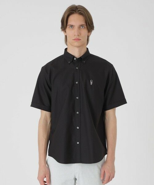 BLUE LABEL / BLACK LABEL CRESTBRIDGE / ブルーレーベル / ブラックレーベル・クレストブリッジ  シャツ・ブラウス | ガーズマンエンブロイダリーオックスハーフスリーブシャツ（ブラック）