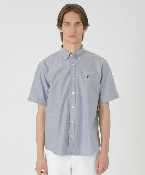 BLUE LABEL / BLACK LABEL CRESTBRIDGE / ブルーレーベル / ブラックレーベル・クレストブリッジ  シャツ・ブラウス | ガーズマンエンブロイダリーオックスハーフスリーブシャツ（ブルー4）