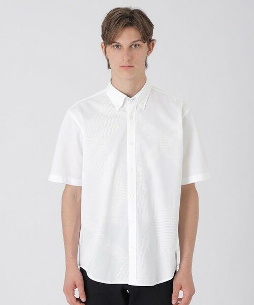 BLUE LABEL / BLACK LABEL CRESTBRIDGE / ブルーレーベル / ブラックレーベル・クレストブリッジ  シャツ・ブラウス | シャドーチェックフロントジャージーシャツ（オフホワイト1）