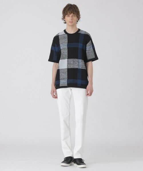 BLUE LABEL / BLACK LABEL CRESTBRIDGE / ブルーレーベル / ブラックレーベル・クレストブリッジ  ニット・セーター | テクスチャーミックスクレストブリッジチェックニットTシャツ | 詳細5