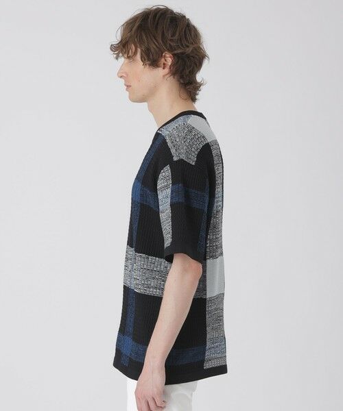 BLUE LABEL / BLACK LABEL CRESTBRIDGE / ブルーレーベル / ブラックレーベル・クレストブリッジ  ニット・セーター | テクスチャーミックスクレストブリッジチェックニットTシャツ | 詳細6