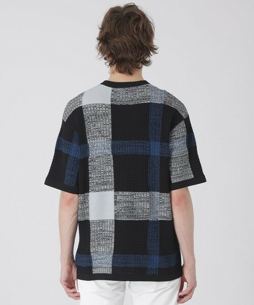 BLUE LABEL / BLACK LABEL CRESTBRIDGE / ブルーレーベル / ブラックレーベル・クレストブリッジ  ニット・セーター | テクスチャーミックスクレストブリッジチェックニットTシャツ | 詳細7