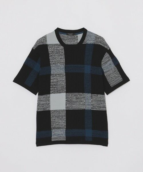 BLUE LABEL / BLACK LABEL CRESTBRIDGE / ブルーレーベル / ブラックレーベル・クレストブリッジ  ニット・セーター | テクスチャーミックスクレストブリッジチェックニットTシャツ | 詳細8
