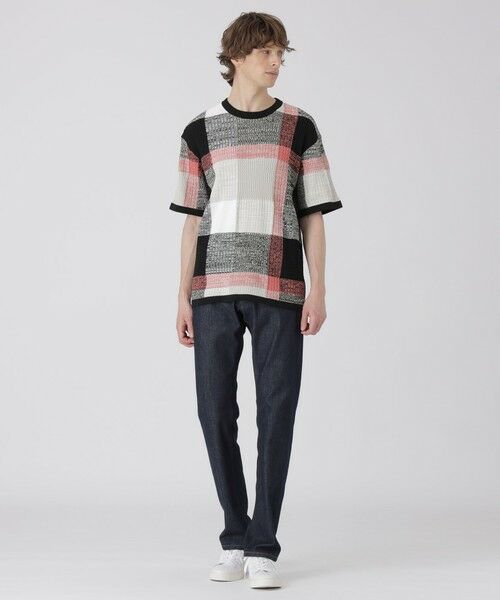 BLUE LABEL / BLACK LABEL CRESTBRIDGE / ブルーレーベル / ブラックレーベル・クレストブリッジ  ニット・セーター | テクスチャーミックスクレストブリッジチェックニットTシャツ | 詳細9