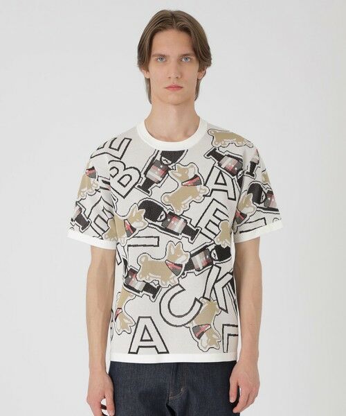 BLUE LABEL / BLACK LABEL CRESTBRIDGE / ブルーレーベル / ブラックレーベル・クレストブリッジ  ニット・セーター | ガーズマン&コーギーニットTシャツ（オフホワイト1）