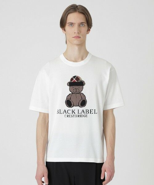 BLUE LABEL / BLACK LABEL CRESTBRIDGE / ブルーレーベル / ブラックレーベル・クレストブリッジ  ニット・セーター | 【一部店舗限定】チェックキャップベアーニットTシャツ（オフホワイト1）