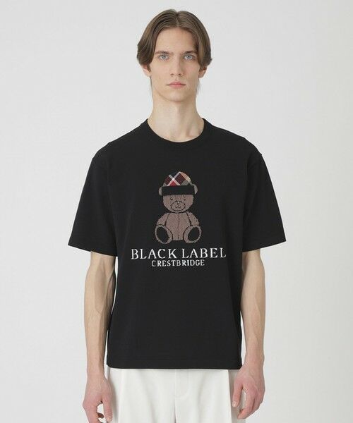 BLUE LABEL / BLACK LABEL CRESTBRIDGE / ブルーレーベル / ブラックレーベル・クレストブリッジ  ニット・セーター | 【一部店舗限定】チェックキャップベアーニットTシャツ（ブラック）