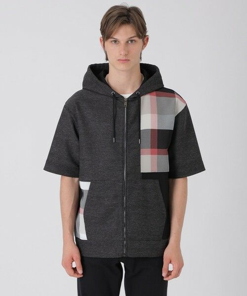 BLUE LABEL / BLACK LABEL CRESTBRIDGE / ブルーレーベル / ブラックレーベル・クレストブリッジ  カットソー | カラミチェックパッチワークフーディー | 詳細8