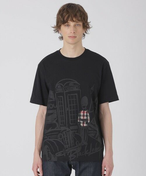 BLUE LABEL / BLACK LABEL CRESTBRIDGE / ブルーレーベル / ブラックレーベル・クレストブリッジ  カットソー | 【WEB・一部店舗限定】パネルブリティッシュアイコンTシャツ（ブラック）