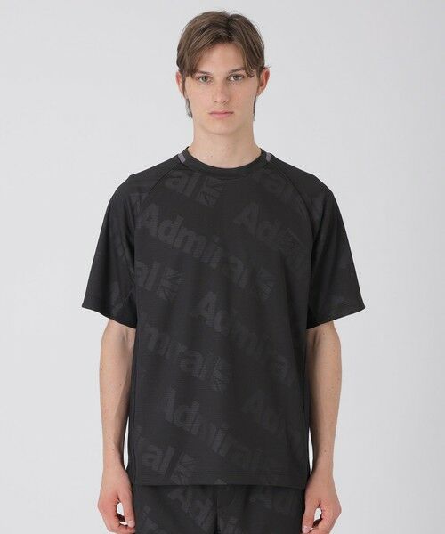 BLUE LABEL / BLACK LABEL CRESTBRIDGE / ブルーレーベル / ブラックレーベル・クレストブリッジ  カットソー | 【WEB・一部店舗限定】【BLACK lab.×Admiral】メッシュジャカードロゴフットボールＴ（ブラック）