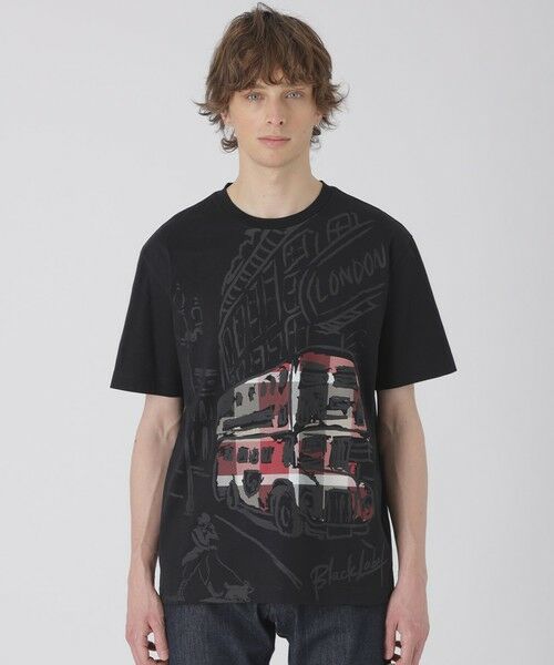 BLUE LABEL / BLACK LABEL CRESTBRIDGE / ブルーレーベル / ブラックレーベル・クレストブリッジ  カットソー | 【WEB・一部店舗限定】パネルロンドンバスTシャツ（ブラック）