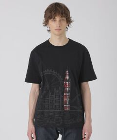 BLUE LABEL / BLACK LABEL CRESTBRIDGE / ブルーレーベル / ブラックレーベル・クレストブリッジ  カットソー | 【WEB・一部店舗限定】パネルブリティッシュランドマークTシャツ