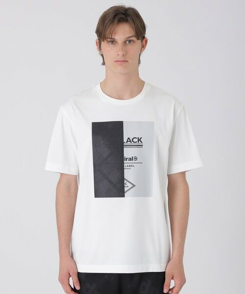 BLUE LABEL / BLACK LABEL CRESTBRIDGE / ブルーレーベル / ブラックレーベル・クレストブリッジ  カットソー | 【WEB・一部店舗限定】【BLACK lab.×Admiral】ボックスグラフィックTシャツ（オフホワイト1）