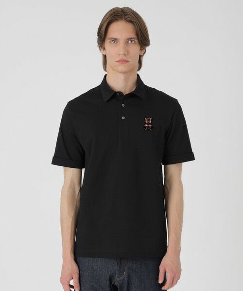 BLUE LABEL / BLACK LABEL CRESTBRIDGE / ブルーレーベル / ブラックレーベル・クレストブリッジ カットソー | 【WEB・一部店舗限定】ハブラシベアーワッペンポロシャツ(ブラック)