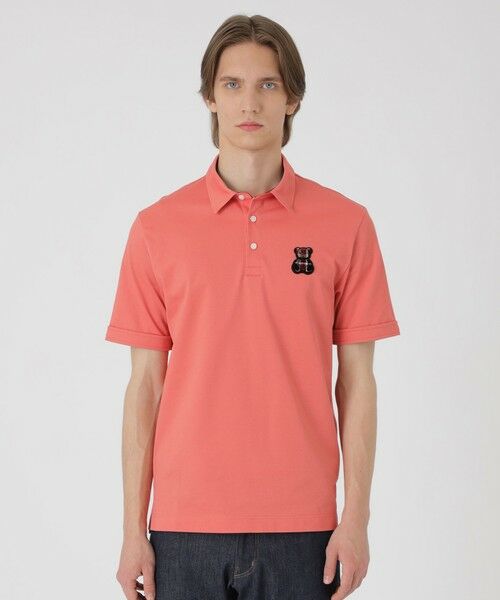 BLUE LABEL / BLACK LABEL CRESTBRIDGE / ブルーレーベル / ブラックレーベル・クレストブリッジ カットソー | 【WEB・一部店舗限定】ハブラシベアーワッペンポロシャツ(レッド2)