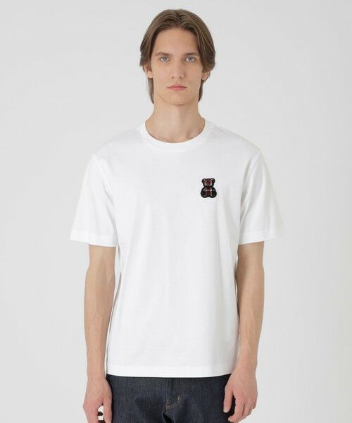 BLUE LABEL / BLACK LABEL CRESTBRIDGE / ブルーレーベル / ブラックレーベル・クレストブリッジ カットソー | 【WEB・一部店舗限定】ハブラシベアーワッペンTシャツ(オフホワイト1)