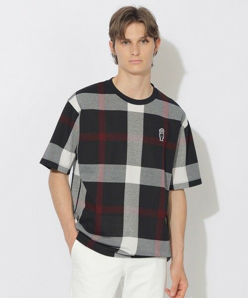 BLUE LABEL / BLACK LABEL CRESTBRIDGE / ブルーレーベル / ブラックレーベル・クレストブリッジ  カットソー | 【WEB限定】スラブクレストブリッジチェックTシャツ（ブラック）