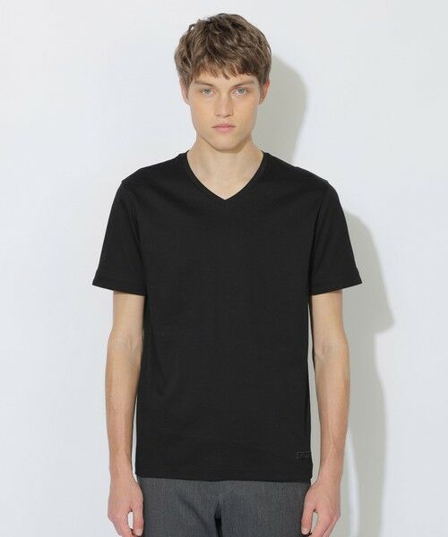 BLUE LABEL / BLACK LABEL CRESTBRIDGE / ブルーレーベル / ブラックレーベル・クレストブリッジ  カットソー | 【WEB限定】マーセライズVネックTシャツ（ブラック）