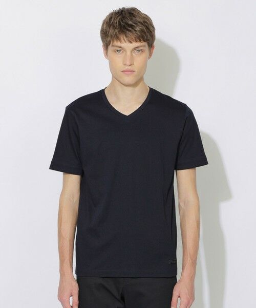 BLUE LABEL / BLACK LABEL CRESTBRIDGE / ブルーレーベル / ブラックレーベル・クレストブリッジ  カットソー | 【WEB限定】マーセライズVネックTシャツ（ネイビー1）