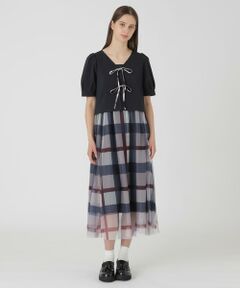 BLUE LABEL / BLACK LABEL CRESTBRIDGE / ブルーレーベル / ブラックレーベル・クレストブリッジ  ドレス | 【SWEETコラボ】クレストブリッジチェックチュールプリントドレスセット