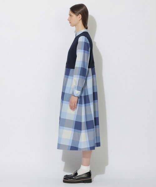 BLUE LABEL / BLACK LABEL CRESTBRIDGE / ブルーレーベル / ブラックレーベル・クレストブリッジ  ドレス | 【WEB限定】クレストブリッジチェックニットコンビドレス | 詳細1