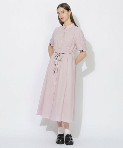 BLUE LABEL / BLACK LABEL CRESTBRIDGE / ブルーレーベル / ブラックレーベル・クレストブリッジ  ドレス | 【WEB限定】コットンエアークロスシャツドレス（ピンク1）
