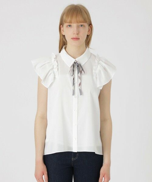 BLUE LABEL / BLACK LABEL CRESTBRIDGE / ブルーレーベル / ブラックレーベル・クレストブリッジ  シャツ・ブラウス | フリルスリーブシアーブラウス | 詳細2