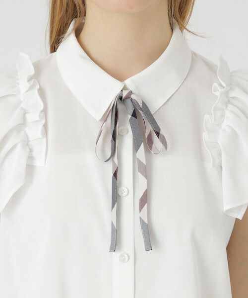 BLUE LABEL / BLACK LABEL CRESTBRIDGE / ブルーレーベル / ブラックレーベル・クレストブリッジ  シャツ・ブラウス | フリルスリーブシアーブラウス | 詳細5