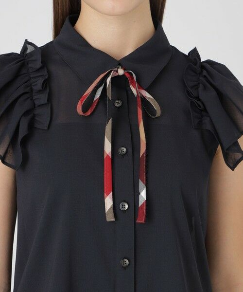 BLUE LABEL / BLACK LABEL CRESTBRIDGE / ブルーレーベル / ブラックレーベル・クレストブリッジ シャツ・ブラウス | フリルスリーブシアーブラウス | 詳細12