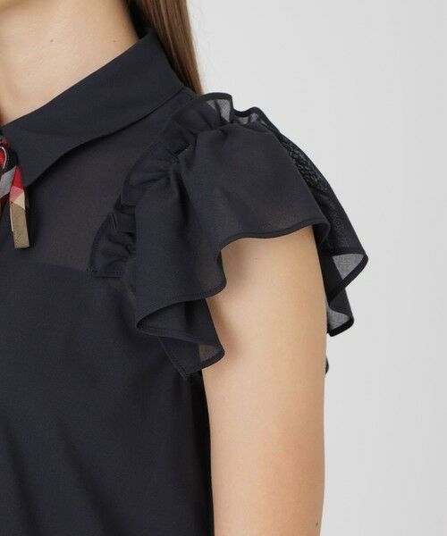 BLUE LABEL / BLACK LABEL CRESTBRIDGE / ブルーレーベル / ブラックレーベル・クレストブリッジ シャツ・ブラウス | フリルスリーブシアーブラウス | 詳細13