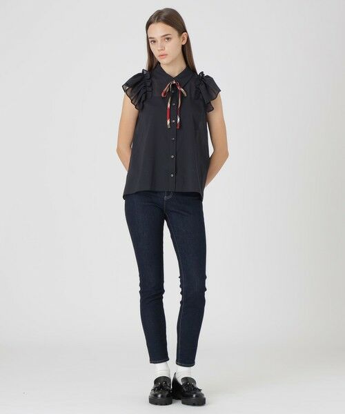 BLUE LABEL / BLACK LABEL CRESTBRIDGE / ブルーレーベル / ブラックレーベル・クレストブリッジ シャツ・ブラウス | フリルスリーブシアーブラウス | 詳細8