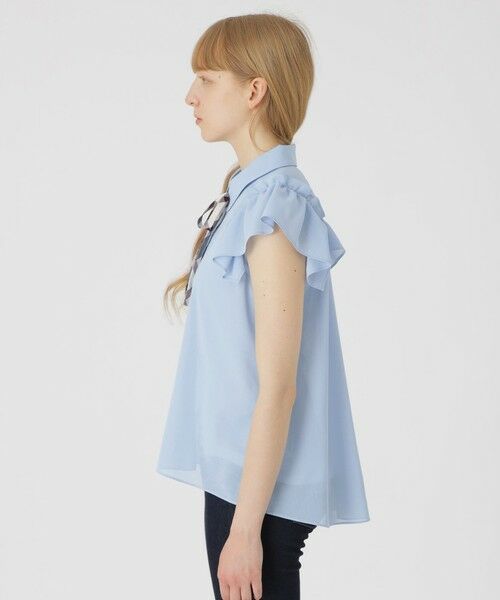 BLUE LABEL / BLACK LABEL CRESTBRIDGE / ブルーレーベル / ブラックレーベル・クレストブリッジ  シャツ・ブラウス | フリルスリーブシアーブラウス | 詳細10