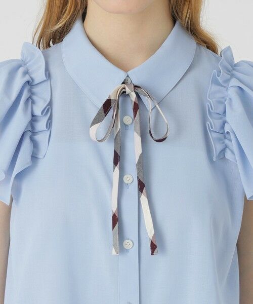 BLUE LABEL / BLACK LABEL CRESTBRIDGE / ブルーレーベル / ブラックレーベル・クレストブリッジ  シャツ・ブラウス | フリルスリーブシアーブラウス | 詳細12