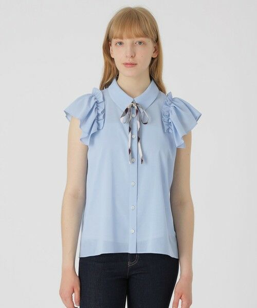 BLUE LABEL / BLACK LABEL CRESTBRIDGE / ブルーレーベル / ブラックレーベル・クレストブリッジ  シャツ・ブラウス | フリルスリーブシアーブラウス | 詳細9