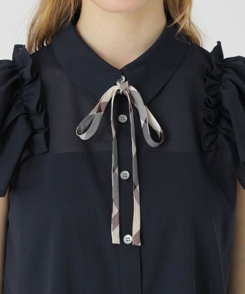 BLUE LABEL / BLACK LABEL CRESTBRIDGE / ブルーレーベル / ブラックレーベル・クレストブリッジ シャツ・ブラウス | フリルスリーブシアーブラウス | 詳細26