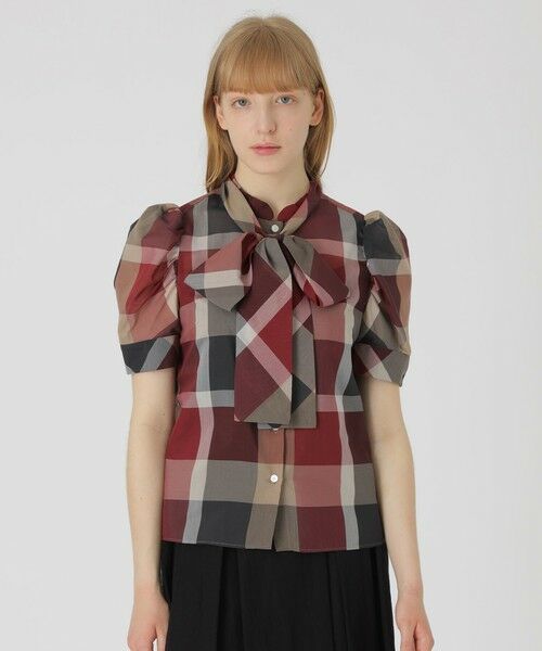 BLUE LABEL / BLACK LABEL CRESTBRIDGE / ブルーレーベル / ブラックレーベル・クレストブリッジ  シャツ・ブラウス | 【店舗限定】ボリュームスリーブリボンブラウス（レッド1）