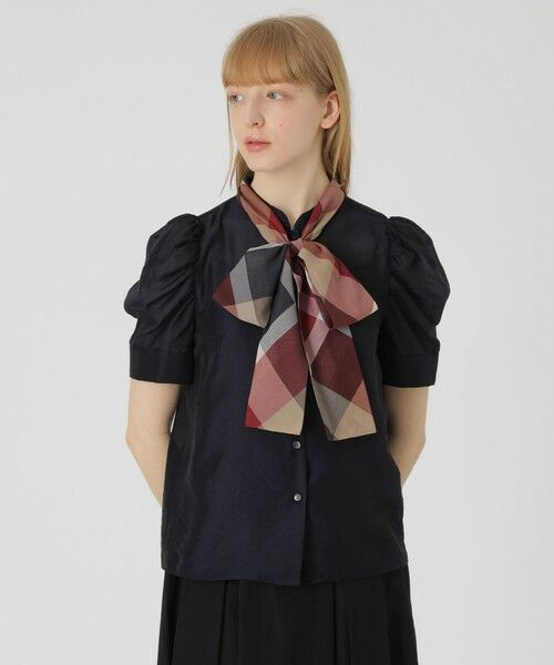 BLUE LABEL / BLACK LABEL CRESTBRIDGE / ブルーレーベル / ブラックレーベル・クレストブリッジ  シャツ・ブラウス | 【店舗限定】ボリュームスリーブリボンブラウス（ネイビー3）