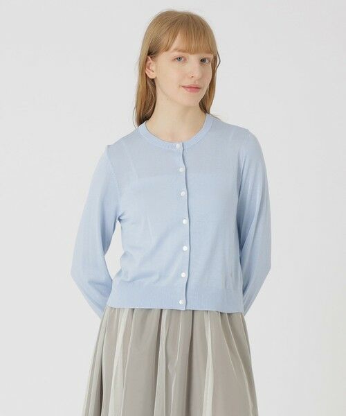 BLUE LABEL / BLACK LABEL CRESTBRIDGE / ブルーレーベル / ブラックレーベル・クレストブリッジ  ニット・セーター | クールファインニットカーディガン（サックス1）