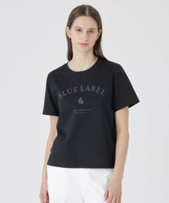 BLUE LABEL / BLACK LABEL CRESTBRIDGE / ブルーレーベル / ブラックレーベル・クレストブリッジ  カットソー | 【UVカット】【接触冷感】【防透け】プレーティングシルケット天竺グラフィックロゴTシャツ