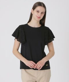 BLUE LABEL / BLACK LABEL CRESTBRIDGE / ブルーレーベル / ブラックレーベル・クレストブリッジ  カットソー | 【接触冷感】シルケットスムースレーススリーブカットソー