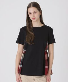 BLUE LABEL / BLACK LABEL CRESTBRIDGE / ブルーレーベル / ブラックレーベル・クレストブリッジ  カットソー | 【接触冷感】シルケットスムースサイドチェックTシャツ