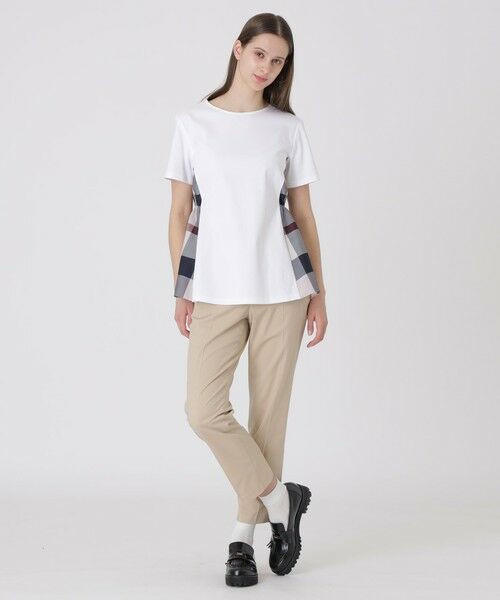 BLUE LABEL / BLACK LABEL CRESTBRIDGE / ブルーレーベル / ブラックレーベル・クレストブリッジ  カットソー | 【接触冷感】シルケットスムースサイドチェックTシャツ | 詳細1