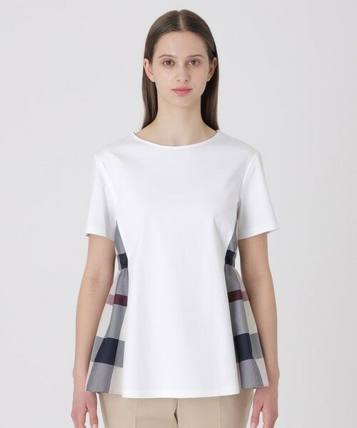 BLUE LABEL / BLACK LABEL CRESTBRIDGE / ブルーレーベル / ブラックレーベル・クレストブリッジ  カットソー | 【接触冷感】シルケットスムースサイドチェックTシャツ | 詳細2