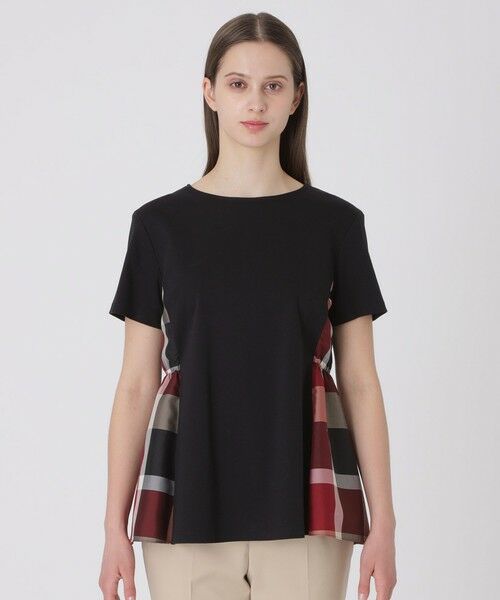 BLUE LABEL / BLACK LABEL CRESTBRIDGE / ブルーレーベル / ブラックレーベル・クレストブリッジ  カットソー | 【接触冷感】シルケットスムースサイドチェックTシャツ | 詳細8